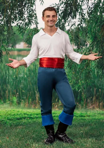 Vista 5 de Disfraz de Prince Eric de la Sirenita de Disney para adultos índigo rojo blanco