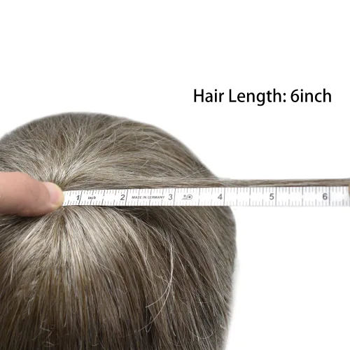 Vista 260 de Toupee para hombre 100% cabello humano real tupé para hombres 0.004 in piel de poliuretano para hombre, sistema de reemplazo de piezas de pelo
