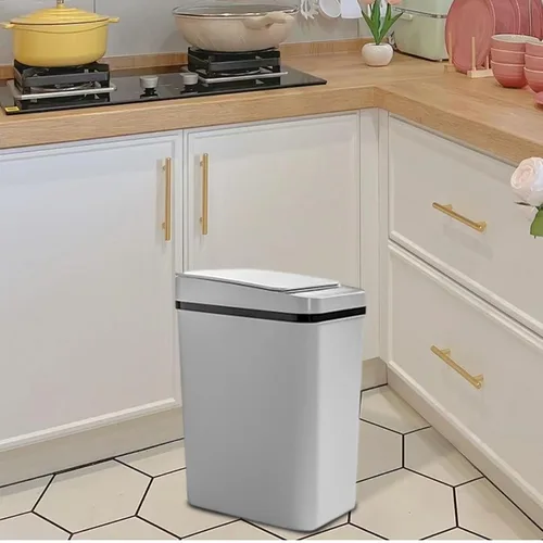 Vista 4 de Cubo de basura con sensor – Cubo de basura activado por sensor de 12 litros con tapa Cubo de basura inteligente con sensor de movimiento
