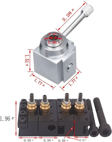 Vista 3 de Mini Torno Cambio Rápido Herramienta Post & Titulares Multifid Kit de Soporte de Herramientas para Mesa