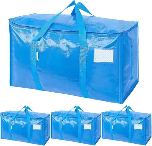 Vista 51 de TICONN Paquete de 2 bolsas de mudanza extra grandes resistentes con cremalleras y asas de transporte, bolsas de almacenamiento duraderas