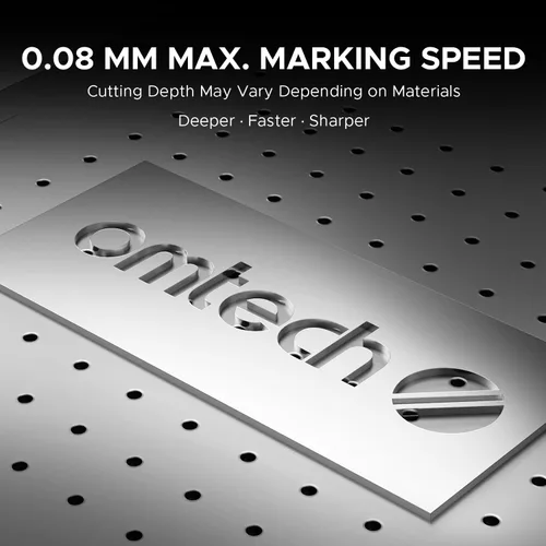 Vista 5 de OMTech Máquina de marcado láser de fibra MOPA de 30W con LightBurn y eje giratorio, grabador láser de fibra con área de trabajo de 7 "x 7