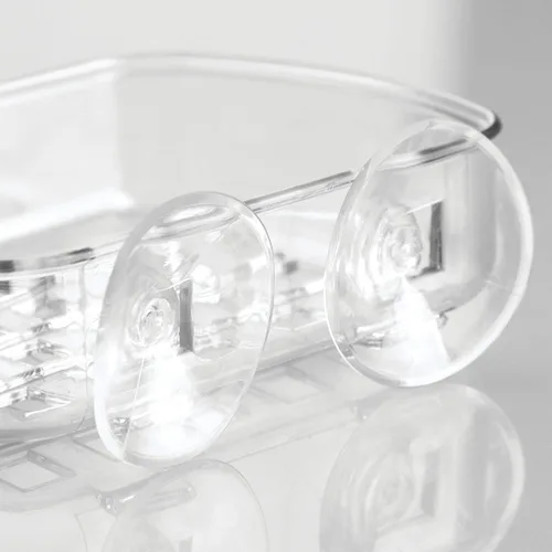 Vista 6 de iDesign - Jabonera de plástico sin BPA con ventosa, 5.25 x 4 x 2 pulgadas, transparente, 19600