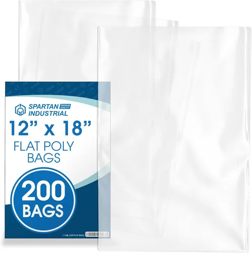 Vista 11 de Bolsas de polietileno planas de extremo abierto de 9 x 12 pulgadas (200 unidades) – Bolsas transparentes de plástico de 1.1 mil para embalaje
