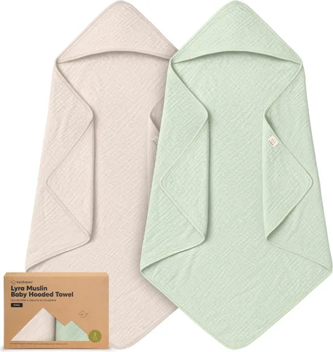 Vista 17 de KeaBabies Toallas de muselina con capucha para bebés y niñas recién nacidas, paquete de 2, toallas de baño de algodón orgánico de 30 x 30 pulgadas