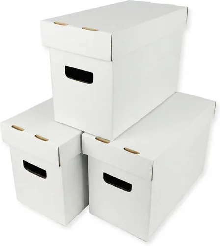 Vista 9 de Max Protection Cajas de almacenamiento de cómics, paquete de 1, cartón corto para 150 a 175 cómics, diseño de doble grosor, caja apilable de alta