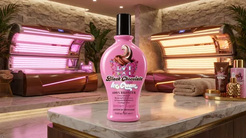 Vista 3 de Brown Sugar Double Dark Black Chocolate Ice Cream 400X Loción bronceadora avanzada Loción bronceadora - Fórmula de bronceado para interiores