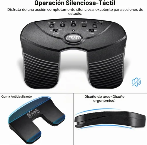 Vista 7 de LEKATO - Pedal Bluetooth inalámbrico para voltear páginas de música, pedal para voltear páginas para iPad, tabletas Android y teléfonos iOS