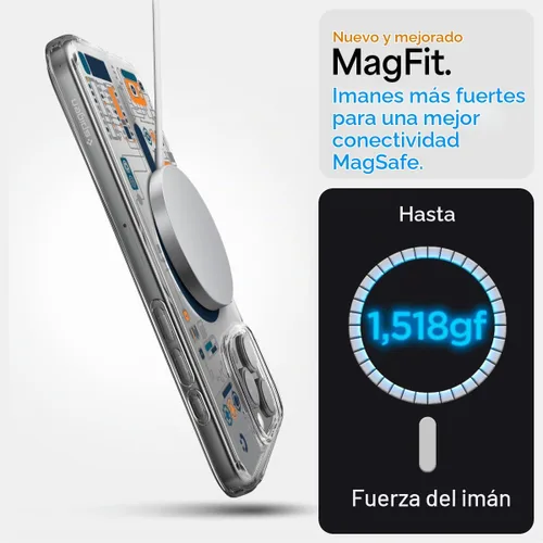 Vista 5 de Spigen Ultra Hybrid MagFit Impresión Digital Directa - Funda para iPhone 16 Pro [Diseño Personalizado][Compatible con Magsafe] - Analógica DDP