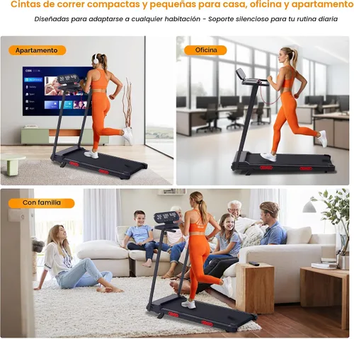 Vista 3 de Walking Pad Treadmill with Incline, 2026 Upgrade Portable Treadmill with Handles for Home Small, 3.5HP Small Walking Pad with Handle Bar, Negro-1
