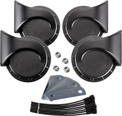 Vista 15 de FARBIN Bocina de coche impermeable de 12 V para coche, kit de bocina de caracol eléctrico de doble tono, universal para cualquier vehículo de 12 V