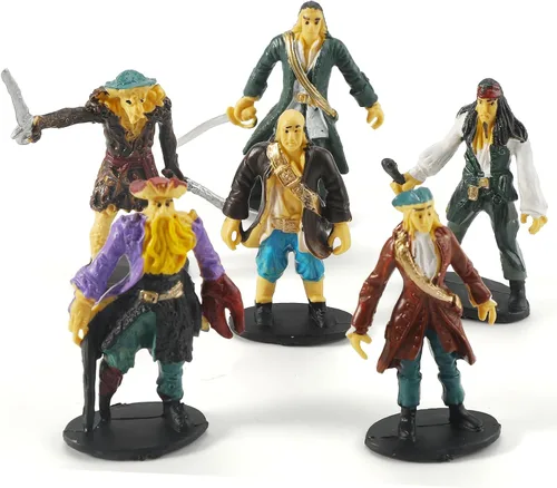 Vista 6 de Figuras de acción pirata, juego de barco pirata, juguetes de simulación de barco pirata con 6 figuras de acción y árbol, juguete de juego