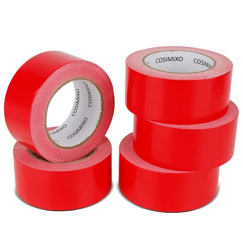 Vista 8 de COSIMIXO Paquete de 5 Cintas Adhesivas de Conducto Negras de Uso Pesado, 2 pulgadas x 30 yardas, fuerte, flexible, sin residuos, para todo clima
