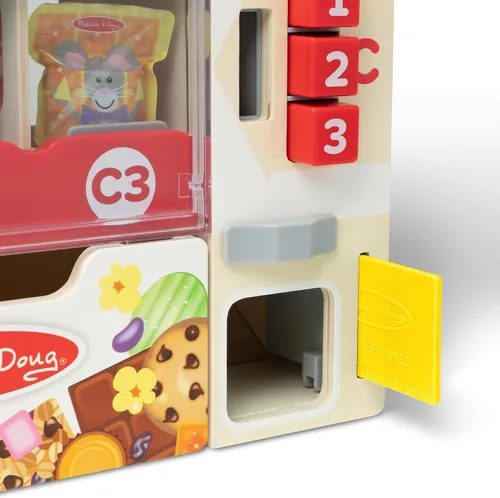 Vista 9 de Melissa & Doug Sort-Stock-Select - Máquina expendedora de madera de juguete con comida para jugar, mini máquina expendedora de juguetes y dinero