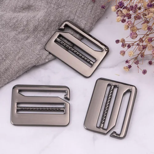 Vista 7 de HINZIC 3 hebillas onduladas con gancho en G de 1.48 pulgadas de metal fuerte bloqueo de escalera Tri-Glide Tensión hebilla deslizante correas