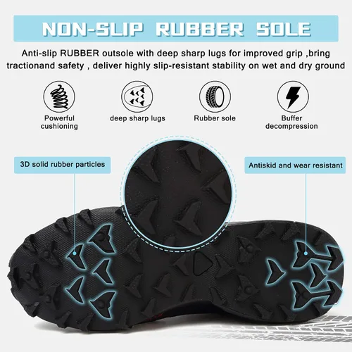 Vista 6 de Zapatos de senderismo para hombre, zapatos para caminar al aire libre, transpirables, antideslizantes, para hombres, todo terreno, tenis