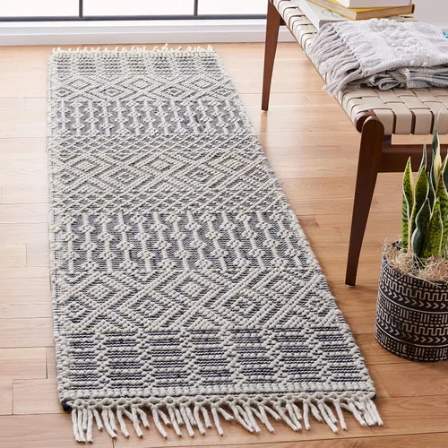 Vista 32 de SAFAVIEH Natura Collection - Alfombra decorativa de 2 x 3 pies, color marfil, con flecos de lana marroquí bohemia, hecha a mano, ideal para zonas