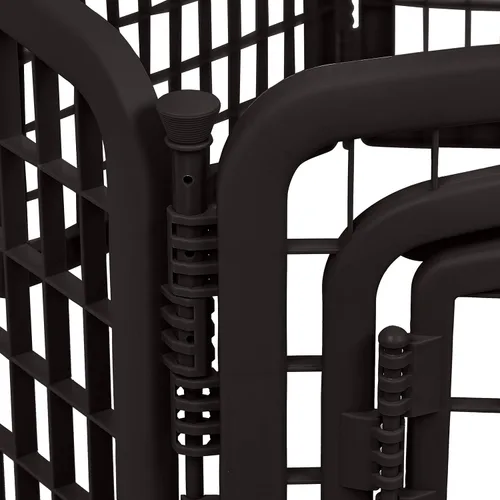 Vista 5 de Amazon Basics Corral Octogonal de Plástico para Mascotas de 8 Paneles con Puerta, 59 x 58 x 28 Pulgadas, Negro