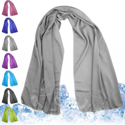 Vista 10 de Toallas de enfriamiento de 43.3 x 15.7 pulgadas, toalla de hielo, toalla de sudor, toallas de enfriamiento para cuello y cara, envolturas