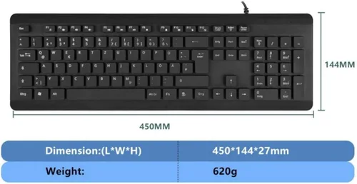 Vista 4 de BoxWave Teclado compatible con Chuwi HiPad Air - Teclado USB AquaProof - Teclado USB lavable impermeable resistente al agua - Negro azabache