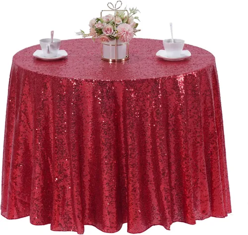 Vista 56 de Mantel de lentejuelas color azul bebé de 50" Cubierta de mesa con purpurina redonda color azul claro de lentejuelas metálicas Sobremanteles de mesa