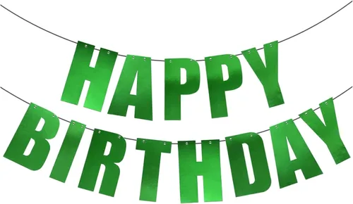 Vista 19 de Cartel de feliz cumpleaños para decoraciones de fiesta de cumpleaños (aguamarina)