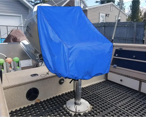 Vista 6 de Kintaki Funda para Asiento de Barco, Funda para asiento de silla de capitán de barco impermeable 600D, Resistente Sin Decoloración Funda de Asiento