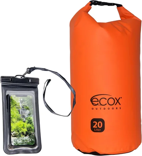 Vista 8 de ecox Bolsa seca impermeable al aire libre para actividades al aire libre Construcción de PVC 500D de alto grado Incluye funda impermeable para Verde