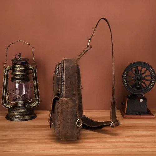 Vista 5 de Le'aokuu Al aire libre Casual Viaje Senderismo Crossbody Pecho Sling Bag Rig Una Correa De Hombro Bolso Mochila 1315