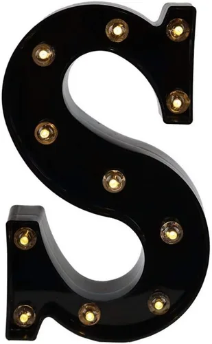 Vista 20 de Ulalaza Letrero de luz LED en blanco y negro, 2 letras AA alimentadas por batería para boda, fiesta de cumpleaños, lámpara de Navidad, luz nocturna