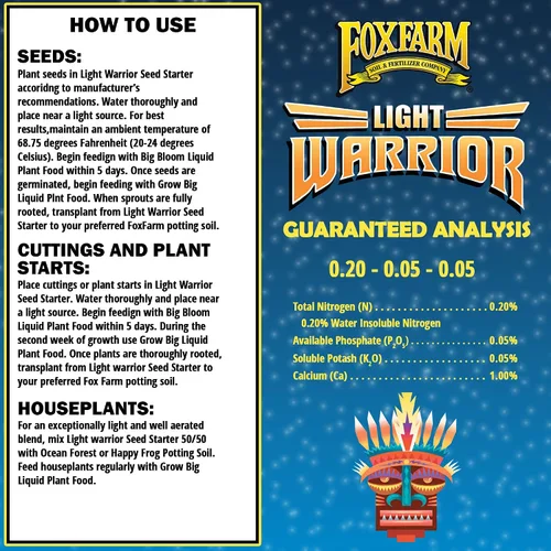 Vista 6 de FoxFarm Light Warrior Seed Starter - Medio de cultivo de semillas, 1 pie cúbico, beneficioso para la germinación de semillas y el desarrollo