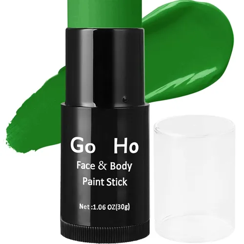 Vista 26 de Go Ho Barra de Pintura Facial Verde Amazon Mezclable en Crema (1.06 Oz), Pintura Corporal Verde Amazon de Cobertura Completa para Adultos y Niños