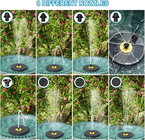 Vista 4 de Yzert Fuentes solares de baño para pájaros, bomba solar de fuente de panel de vidrio de 3.5 W para baño de pájaros, sin batería, fuente de agua