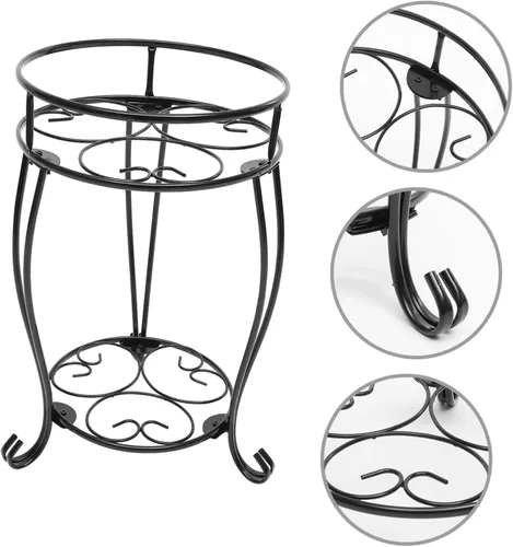 Vista 7 de Soporte de hierro resistente para plantas, elegante soporte para macetas para decoración de oficina en casa