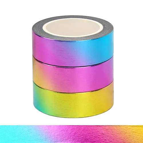 Vista 13 de NatSumeBasics 3 cintas Washi de lámina dorada metalizadas para manualidades 3 rollos de oro
