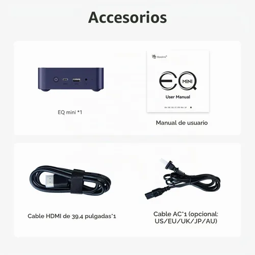 Vista 9 de Beelink EQ Mini PC, Intel N150 (hasta 3.6 GHz) 12 GB LPDDR5 RAM 500 GB SSD
