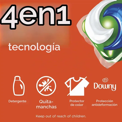 Vista 6 de Tide PODS con detergente líquido Downy, April Fresh, 12