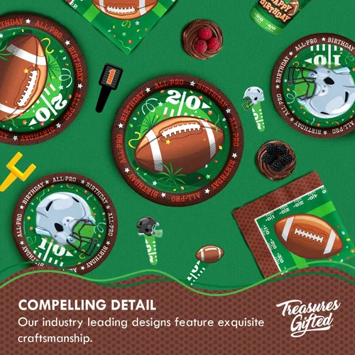 Vista 7 de Treasures Gifted Decoraciones y envoltorios para cupcakes de fútbol con el número 24 de feliz cumpleaños, decoraciones para fiestas de fútbol