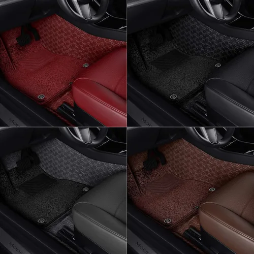 Vista 6 de Revestimiento de suelo apto para Tesla Modelo 3 2017-2023, totalmente integrado, personalizado, sin borde, manta para el maletero, 2 capas Negro