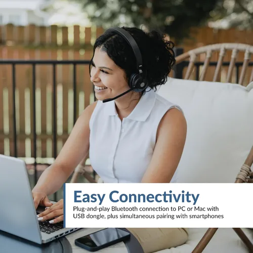 Vista 4 de CA Essential Auriculares Bluetooth (HS-2000BT): auriculares inalámbricos profesionales optimizados para plataformas UC, tecnología ANC y ENC que