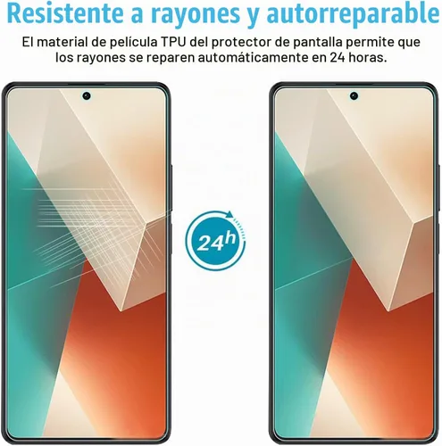 Vista 8 de [2+2 unidades para Xiaomi Redmi Note 13 Pro+ Protector de pantalla de privacidad flexible (no vidrio templado) y protector de pantalla de lente