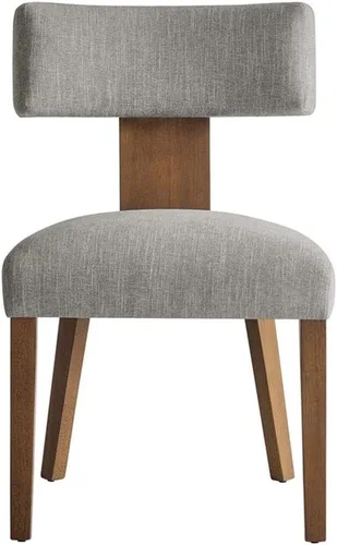 Vista 7 de Modway Nalani - Juego de 2 sillas de comedor sin brazos en tejido jaspeado, color marrón oscuro, sillas auxiliares contemporáneas con patas