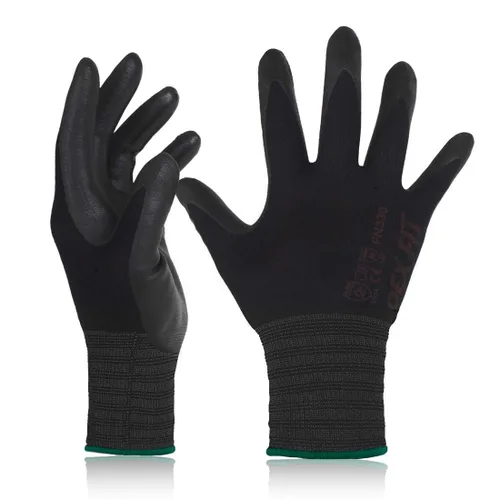Vista 30 de DEX FIT FN330 - Guantes de trabajo de nitrilo, ajuste elástico 3D, agarre potente, táctil inteligente, recubierto de espuma resistente, fino