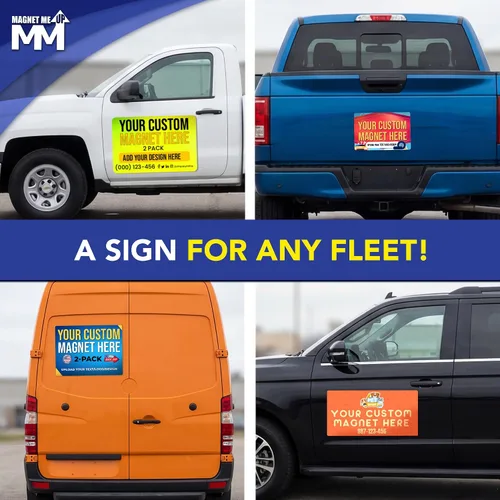 Vista 6 de Imán personalizado para automóvil de 12" x 18" 30 mil - Paquete de 2 imanes de negocios para vehículos y camiones - Letrero magnético personalizado