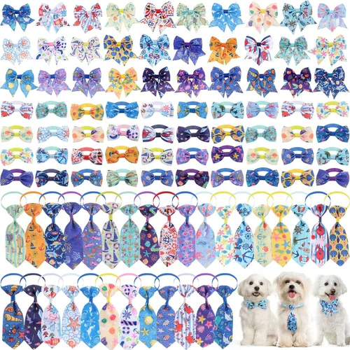 Vista 8 de Juego de collar de pajarita ajustable para perro, 100 piezas, Halloween