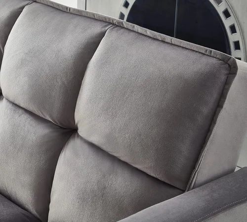 Vista 5 de Legend Vansen Futón convertible de terciopelo de 80 pulgadas, dos almohadas, sofá cama con 3 respaldos ajustables, sofá cama, área grande para Gris