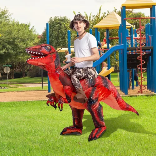 Vista 5 de GOOSH Inflatable Dinosaur Costume for Adult Halloween Costume Women Man Funny Blow up Costume for Halloween Party Cosplay