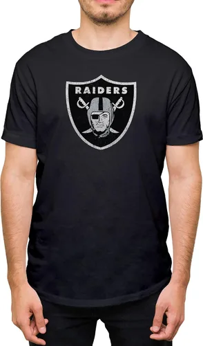 Vista 24 de Hybrid Sports NFL - Distressed Team Logo - Officially Licensed Adult Short Sleeve Fan Tee for Men & Women