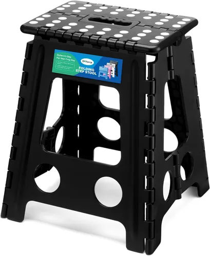Vista 12 de Dyforce Taburete plegable de 9 pulgadas para niños y adultos, taburete de pie plegable y ligero para niños pequeños, cocina, baño, capacidad de 300