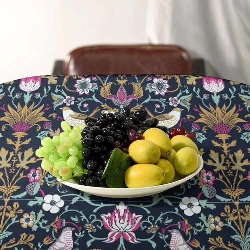 Vista 16 de Mantel Floral Retro de Pájaros, Diseño Original Bohemio William Morris Estampado Cubierta de Mesa para Hogar Picnic Fiesta Comedor Cocina William